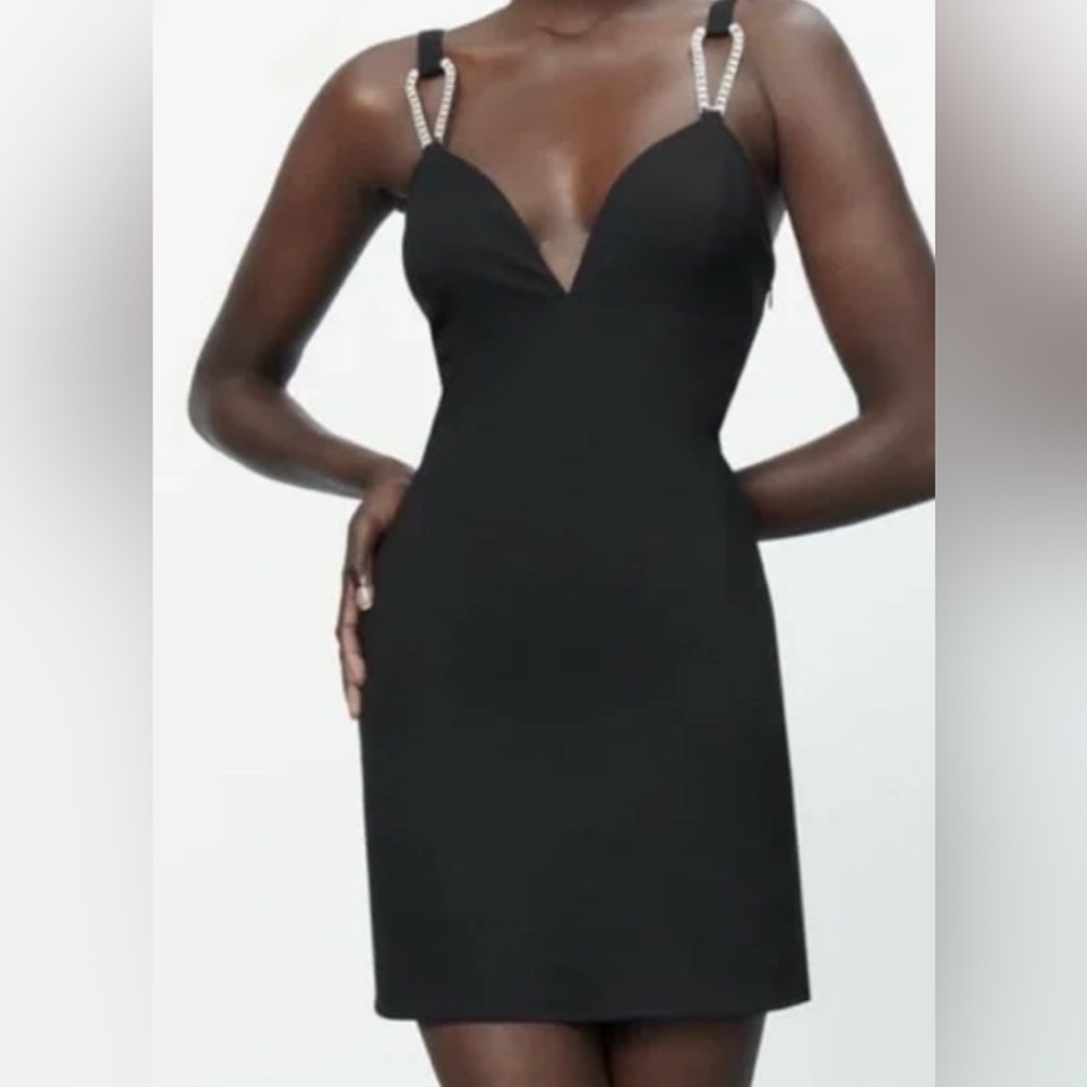 Zara Black Camisole with Embellished Straps - Picture 4 of 4